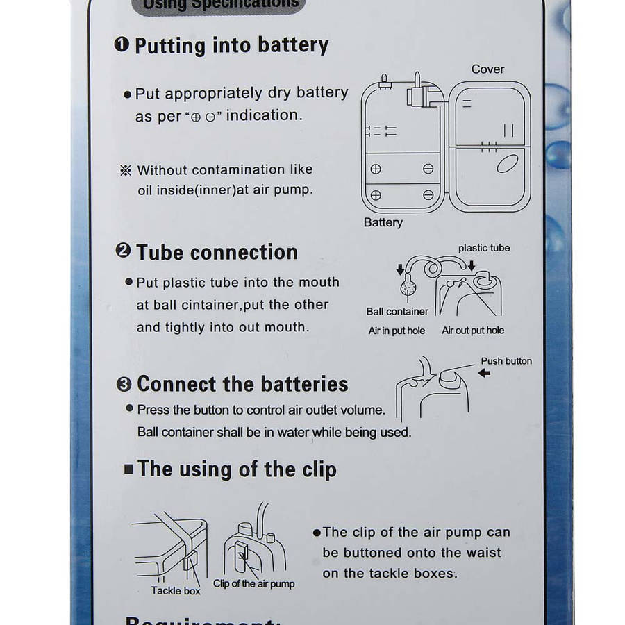 Portable Battery Air Pump Fishing Aerator Multi Speed Water Resistant Oxygenated Live Bait Aq