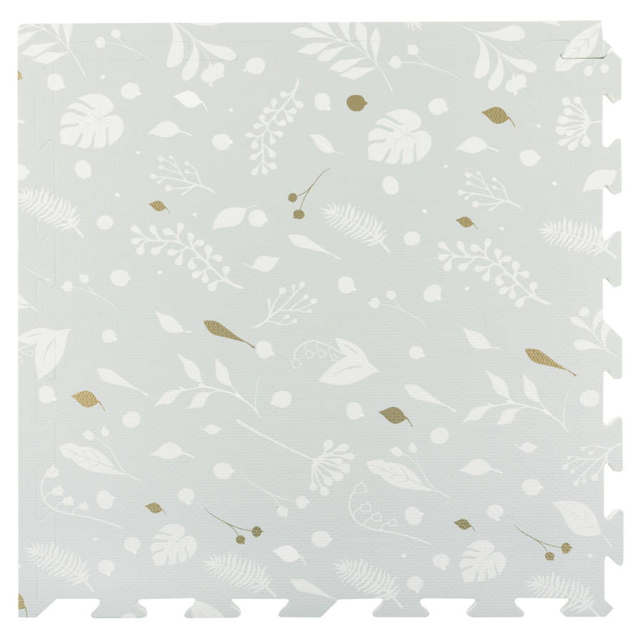 EVA Foam Baby Play Mat - Metallic Garden - Grey