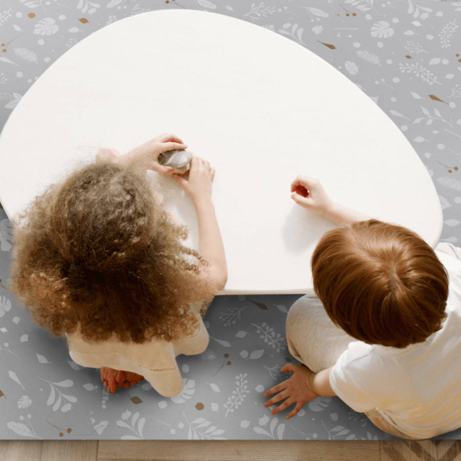 EVA Foam Baby Play Mat - Metallic Garden - Grey