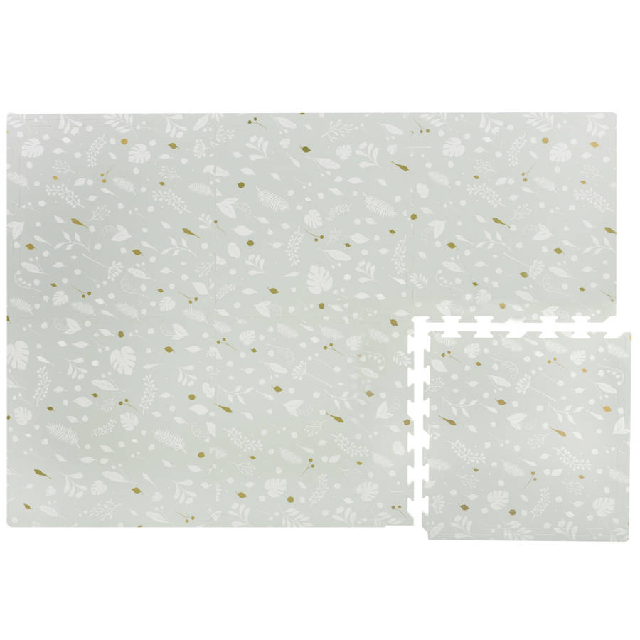 EVA Foam Baby Play Mat - Metallic Garden - Grey