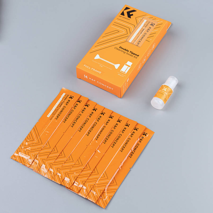 K&F Concept 10 Swab 24mm Dual Head CMOS F- Frame Camera Sensor Cleaning Kit + 20ml fluid