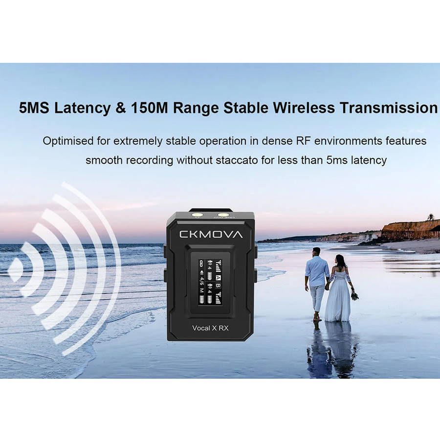CKMOVA Dual Channel Wireless Mic System, 2 Transmitters, 1 Receiver - VOCAL-XV2
