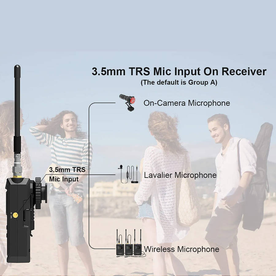 CKMOVA UHF 2-Ch Wireless Mic System 1 Tx with recorder, 1 Rx - VOCAL-MV1