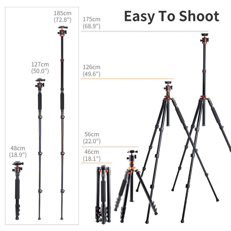 K&F Concept SA254M2 Specialist DSLR Tripod - Monopod Conversion - KF09-089V1