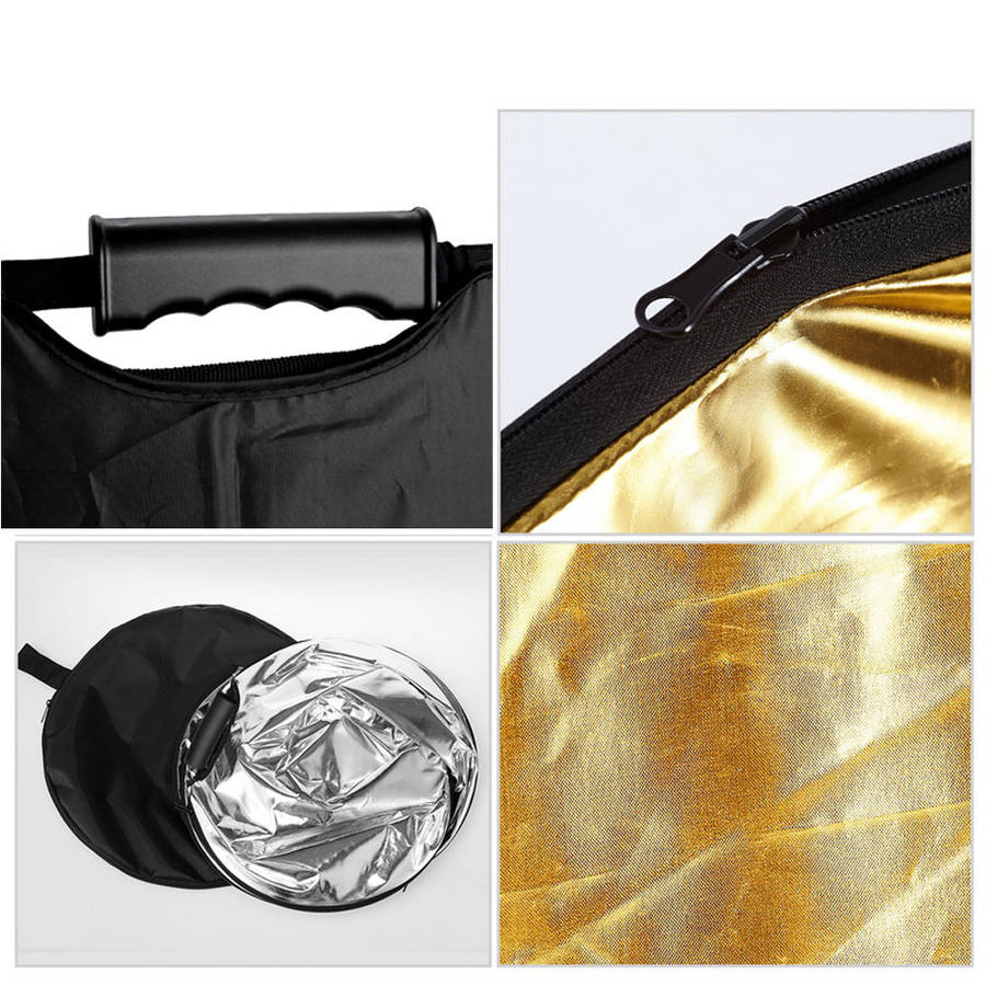 E-Photographic Professional  5 in 1 80cm Reflector Kit with Handle EPH5-180H