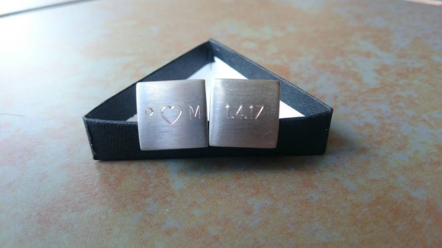 Elegant Brushed Cuff Links with Engraving