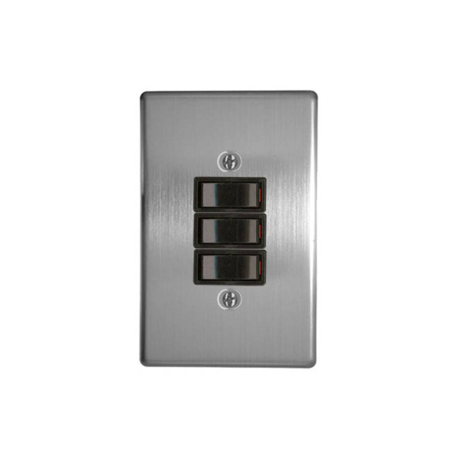 Classic Switches - 2 x 4 3 Lever 1 Way - Silver