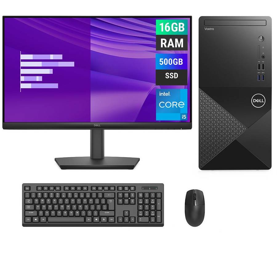 REFURBISHED - DELL VOSTRO 3888  MINI TOWER - I5 10TH GEN - 16GB DDR4 - 500GB SSD - DELL PRO 24 E2...