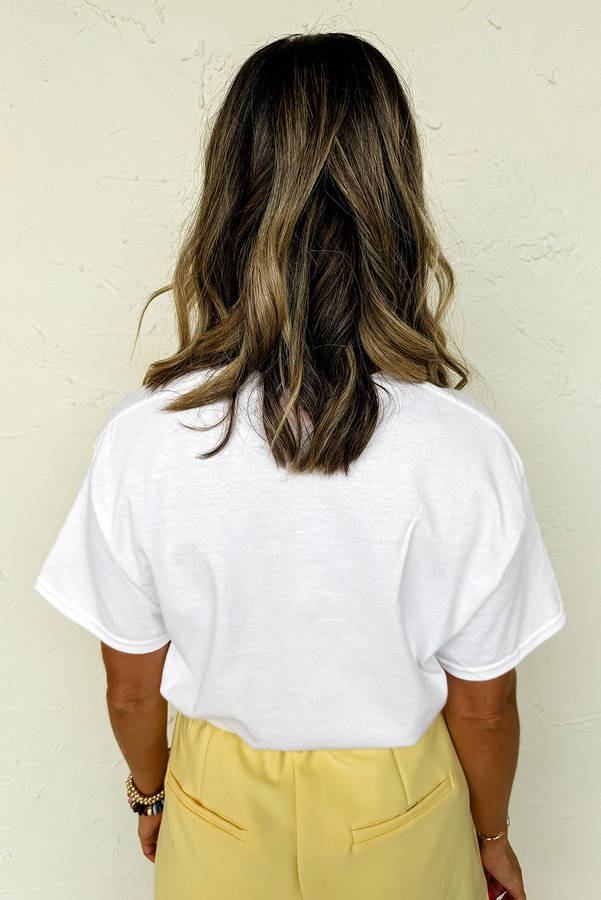 White FLOWER MARKET Graphic T Shirt