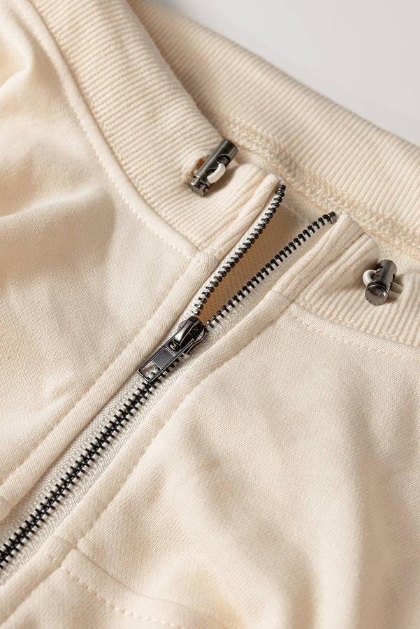 Parchment Checkered Patchwork Kangaroo Pocket Half Zipper Hoodie