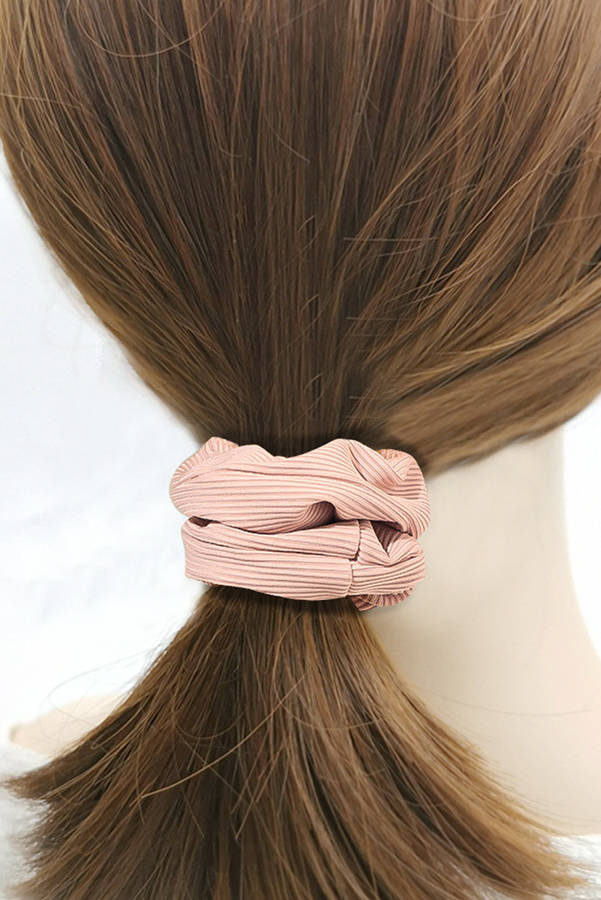 Delicacy Ribbed Hair Scrunchie with Hidden Zipper Pocket