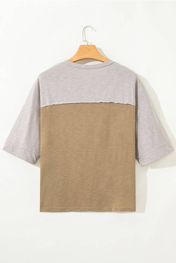 Green Flower Patched Exposed Seam Bracelet Sleeve Oversized T Shirt