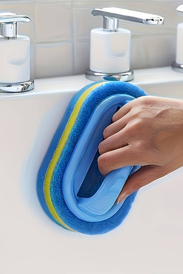 Sky Blue Multifunctional Sponge Clean Brush with Handle