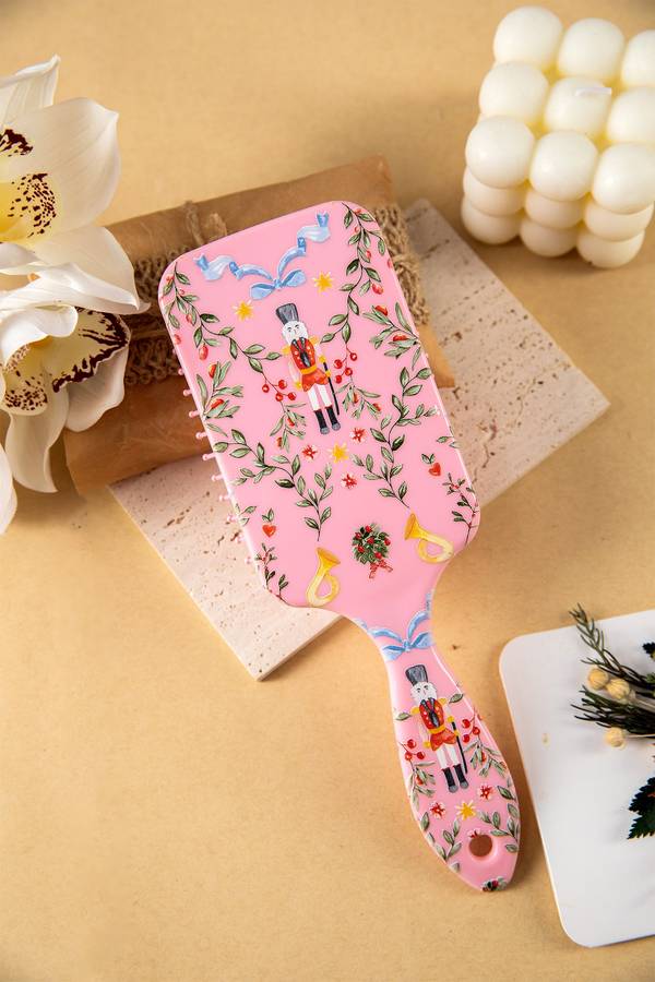 Blossom Floral Nutcracker Print Detangle Paddle Hair Brush