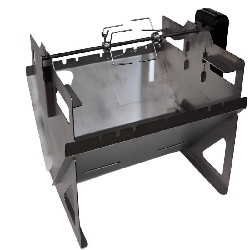 Jetmaster Camp Braai(Stainless Steel) Complete with Grill, Kebab Rods, Potjie Frame & Rotisserie ...