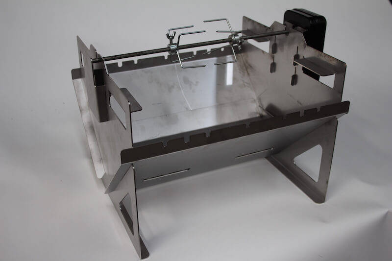 Jetmaster Camp Braai(Stainless Steel) Complete with Grill, Kebab Rods, Potjie Frame & Rotisserie ...
