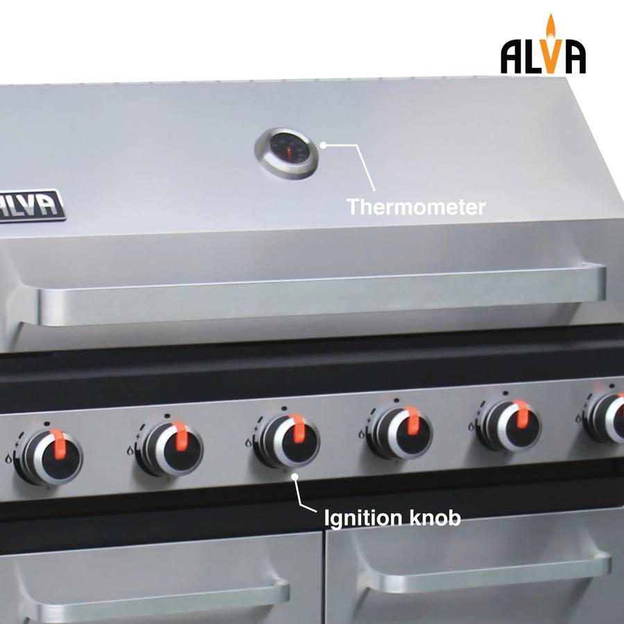 Alva Sierra 6-Burner BBQ With Side Burner