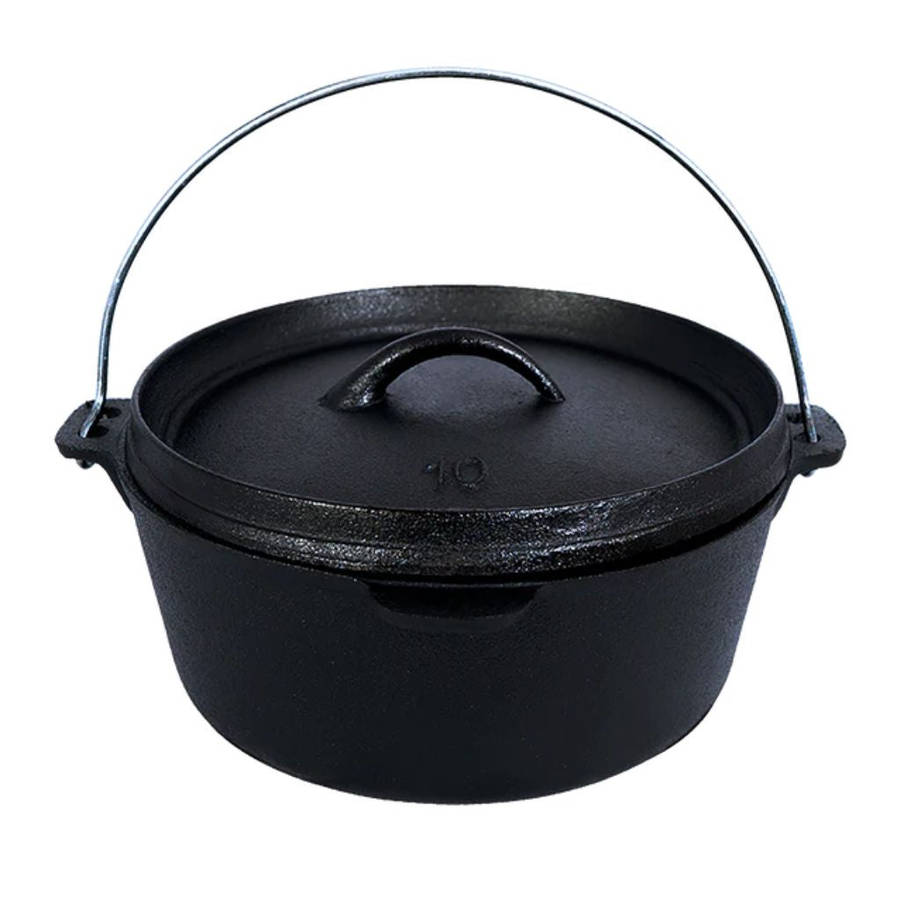 No 10 Flat Cast Iron Pot | POT0004