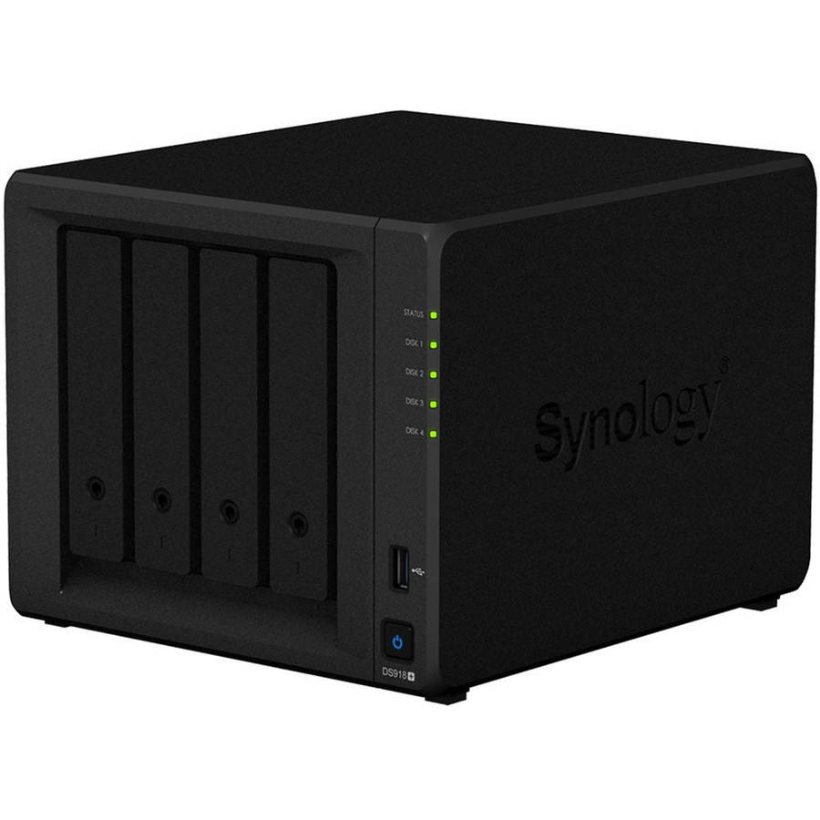Synology DS918+ 4 Bay Scalable NAS Business Server; 4 x SATA; 2 X M.2 NVME; Synology DSM OS; Open...