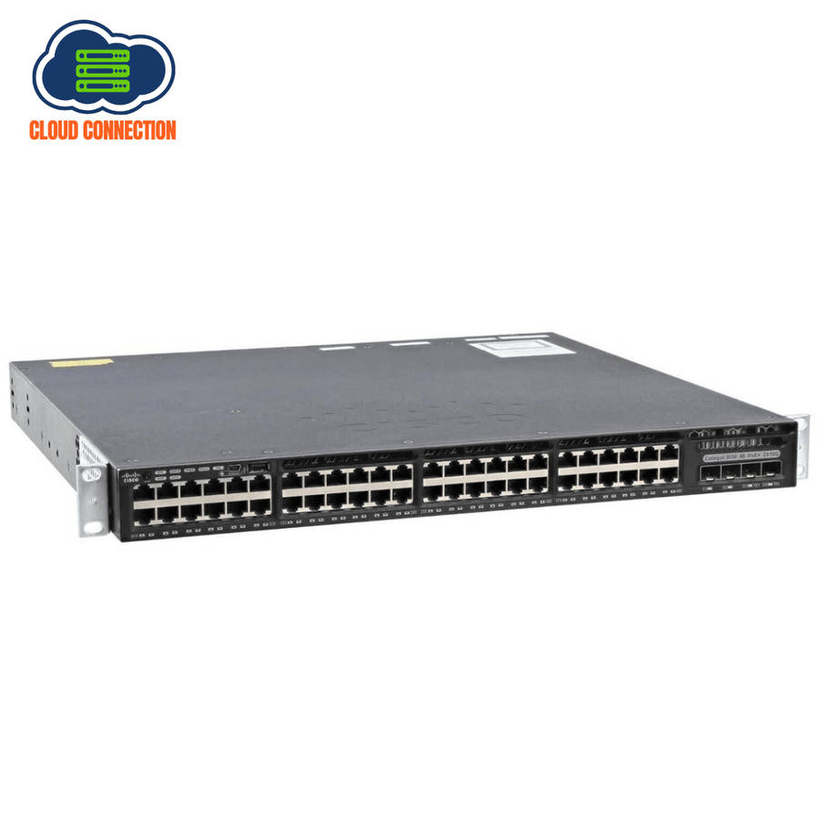 Cisco WS-C3650-48PD 48 Port PoE+ Switch with 2 × 10G & A Single PSU  Used