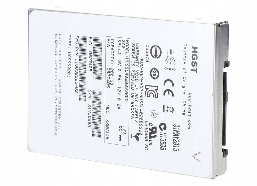 HGST HUSSL4020BSS600 2.5 Inch 200GB SAS Solid State Drive  Refurb