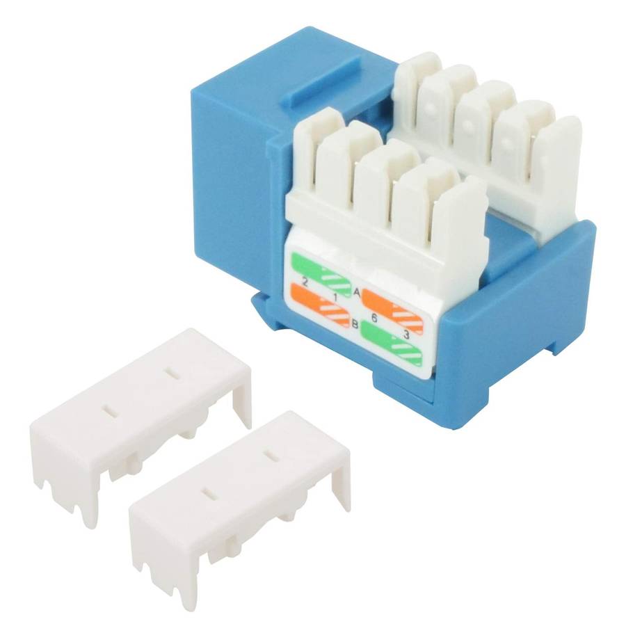 PI Cat6 Keystone Jack 90 Degree  - Blue -