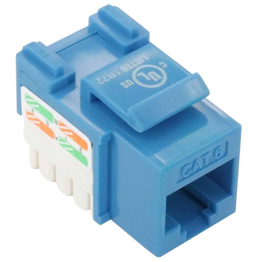 PI Cat6 Keystone Jack 90 Degree  - Blue -