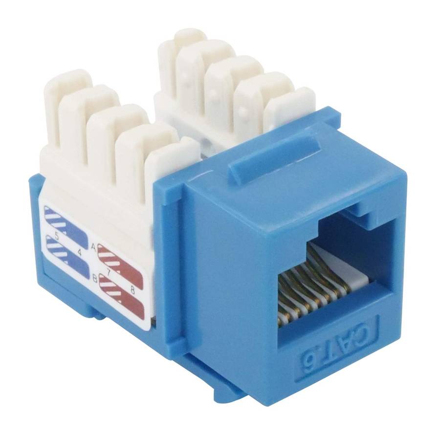 PI Cat6 Keystone Jack 90 Degree  - Blue -