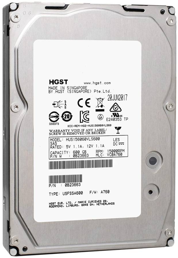 HGST Hus156060Vls600 - 600GB SAS Hard Drive - 3.5" - 15000 Rpm - 6GB/S