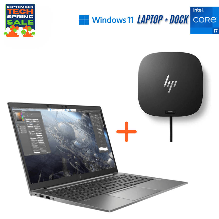 HP Zbook Firefly G8 14 Inch Collaboration & Productivity Laptop Bundle - i7 1185G7 - 16GB DDR4 - ...