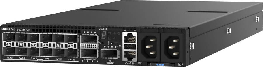 Dell PowerSwitch S5212F-ON 12 Port 25GbE SFP28 Managed Switch with 3 × 100GbE QSFP28 210-APHW 