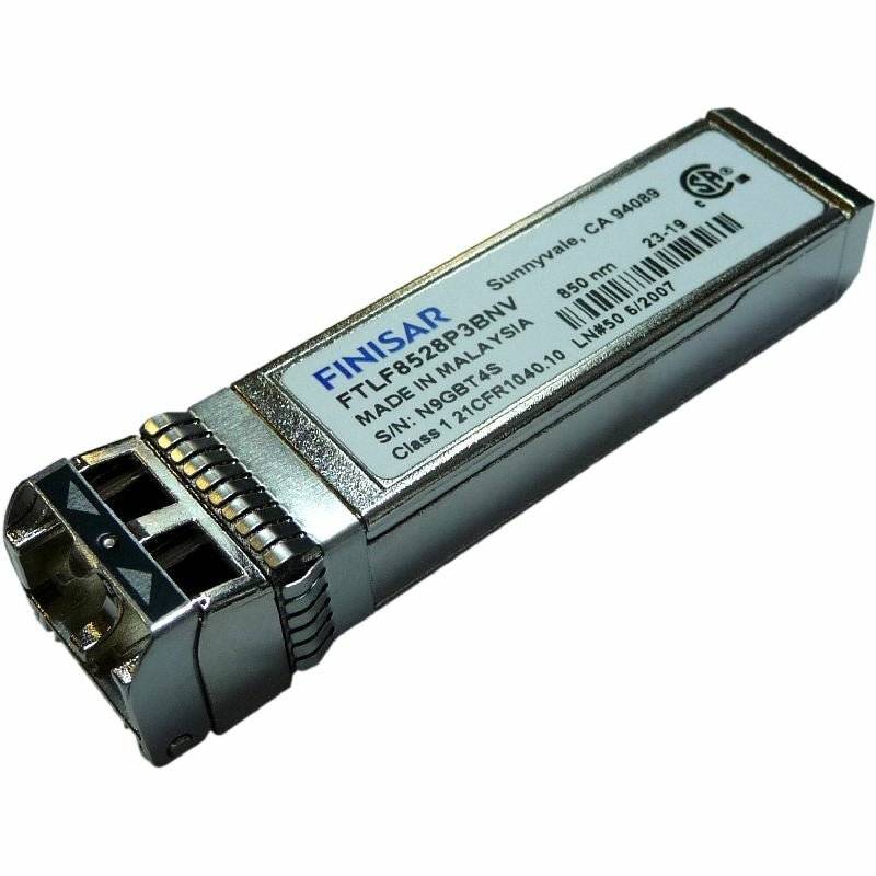Finisar FTLF8528P3BCV 8GFC SWL SFP+ Transceiver 2x/4x/8x FC 8.5 Gb/s fibre channel MMF - Used