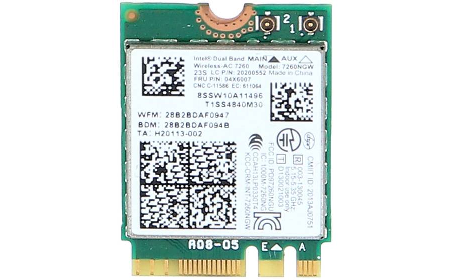Lenovo 04X6007 - Lenovo ThinkPad Intel 7260 NGFF WiFi Wireless-ac Bluetooth Card -