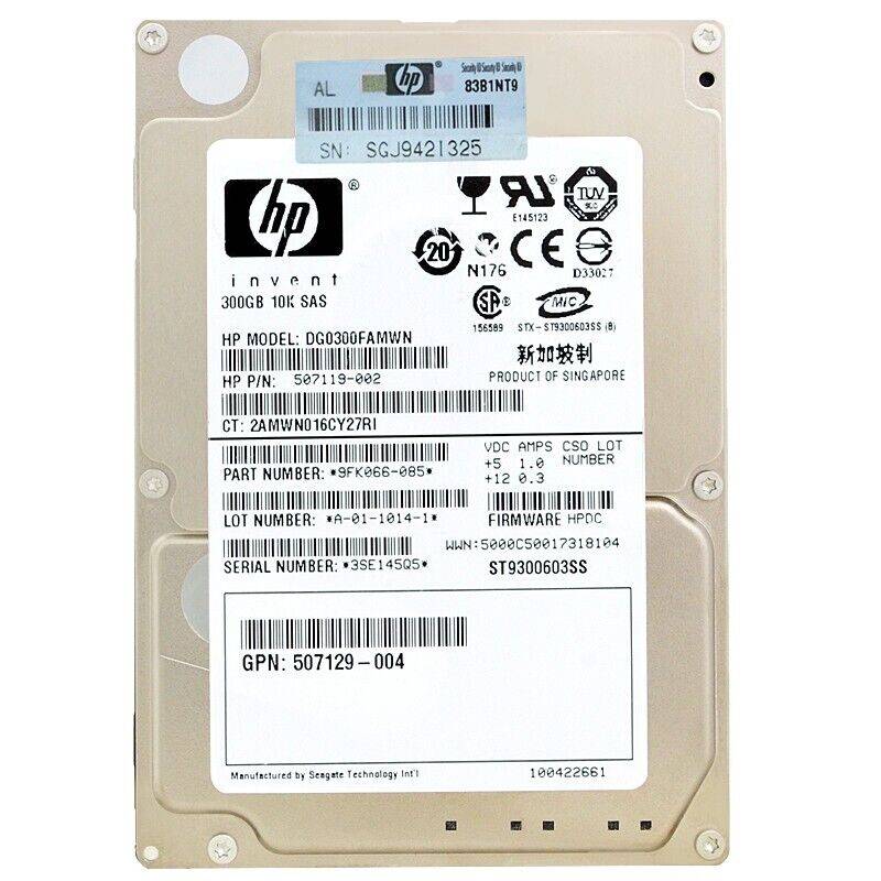 HP DG0300FAMWN - 300GB SAS Hard Drive - 2.5" - 10 000 RPM - 6GB/s