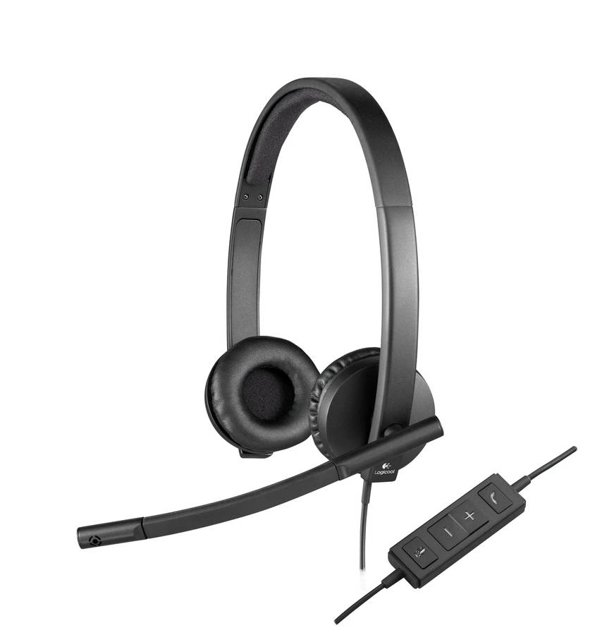 Logitech H570e USB Stereo Headset  Business-Grade Wired Headset with Noise-Canceling Mic & Inl...