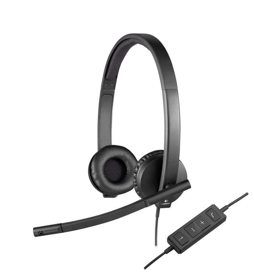 Logitech H570e USB Stereo Headset  Business-Grade Wired Headset with Noise-Canceling Mic & Inl...
