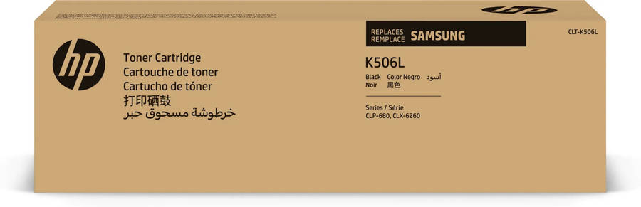 Samsung Clt:k506l H:yield Original Black Toner Cartridge For Clp:680nd:680dwclx:6260nd:6260fd:626...