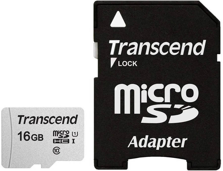 TRANSCEND 300S 16GB MICRO SD UHS-I U1 CLASS 10 READ 95 MB/S WRITE 45MB/S WITH SD ADAPTOR