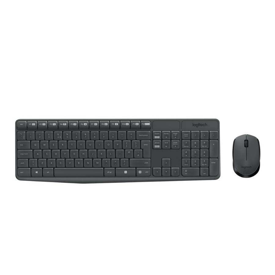 Logitech MK250 Wireless Desktop Combo  Keyboard and Mouse Set with 2.4GHz USB Receiver  Black