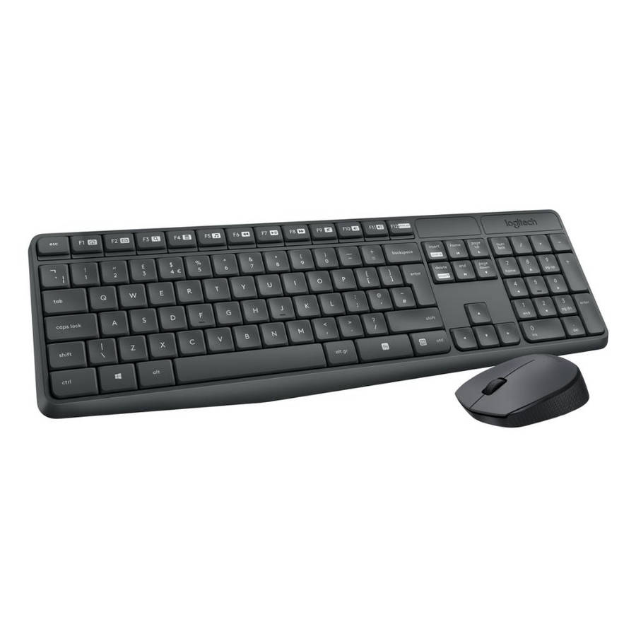 Logitech MK250 Wireless Desktop Combo  Keyboard and Mouse Set with 2.4GHz USB Receiver  Black