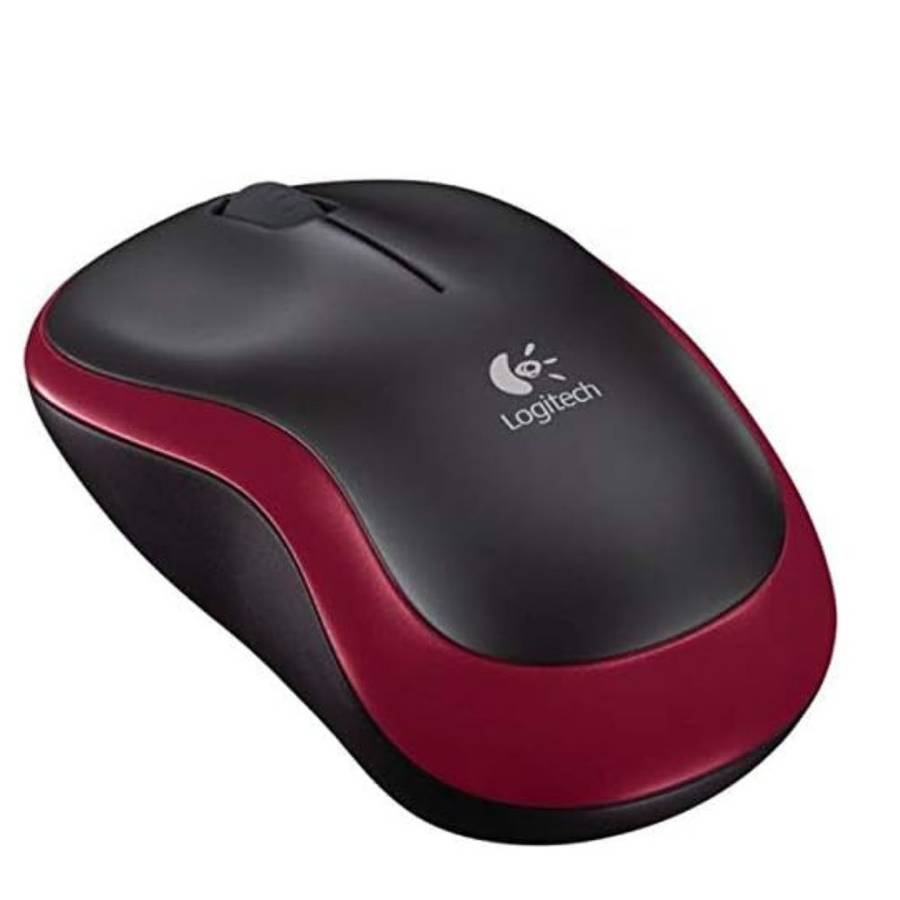Logitech Wireless Mouse M185 (RED) Nano USB receiver 3 buttons optical tracking with wheel 10m range