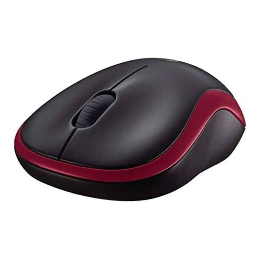 Logitech Wireless Mouse M185 (RED) Nano USB receiver 3 buttons optical tracking with wheel 10m range