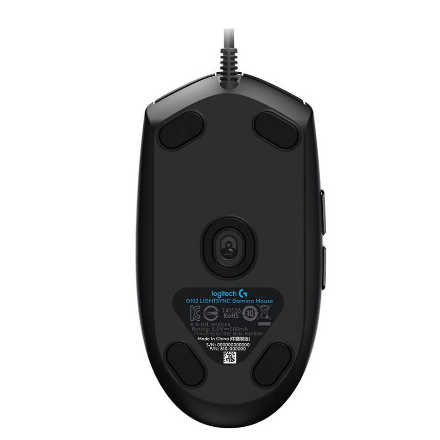 Logitech G102 USB Wired Gaming Mouse  8000 DPI Sensor, RGB Lighting, 6 Buttons  Black
