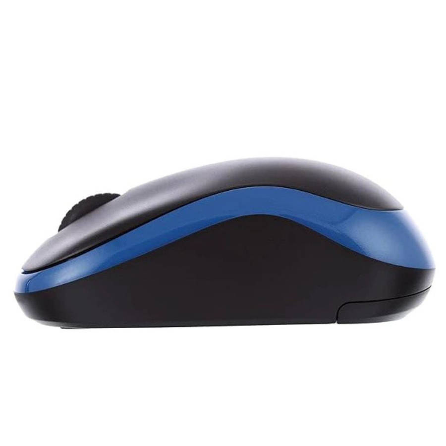 Logitech Wireless Mouse M185 (Black & Blue) Nano USB receiver 3 buttons optical tracking with whe...