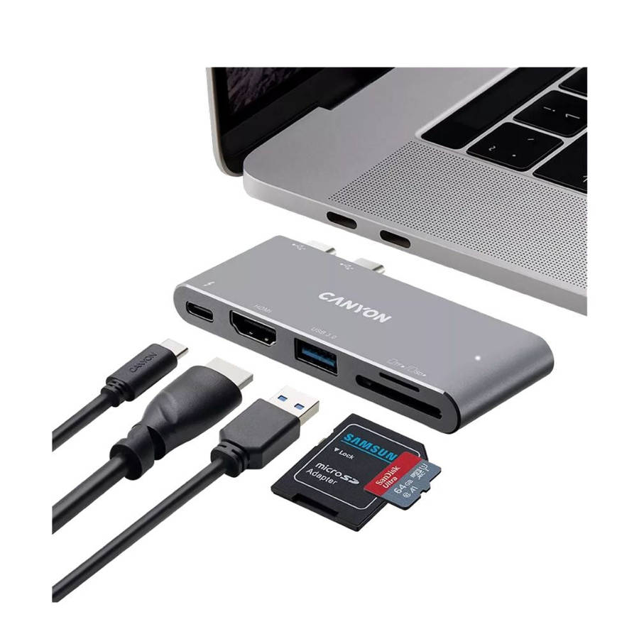 Canyon Thunderbolt 3 Docking Station 5-in-1 DS-5  High-Speed USB-C Hub with 4K HDMI, PD, SD & ...