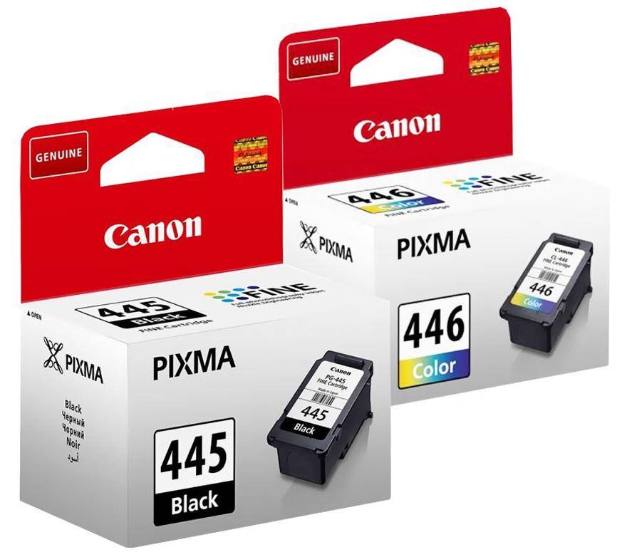 Original Canon 445 Black & 446 Tri Colour Cartridge Combo Pack