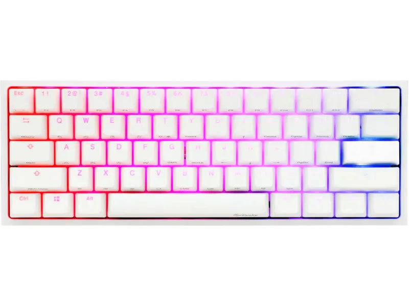 Ducky Keyboard One 2 Pro 60% Mechanical Keyboard; RGB; PBT Double Shot Keycaps - White- Cherry Bl...