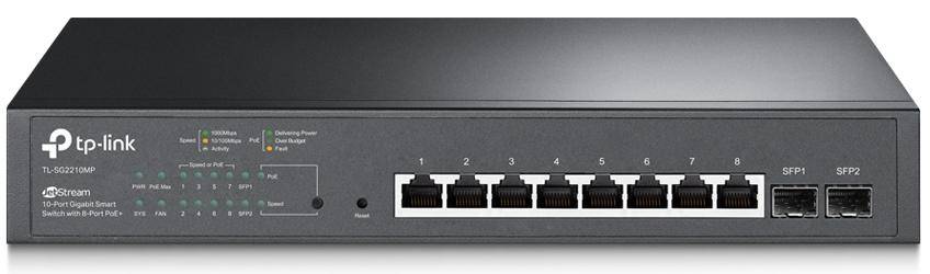TP-Link TL-SG2210MP JetStream 8 Port PoE+ Gigabit L2+ Managed Switch with 2 SFP