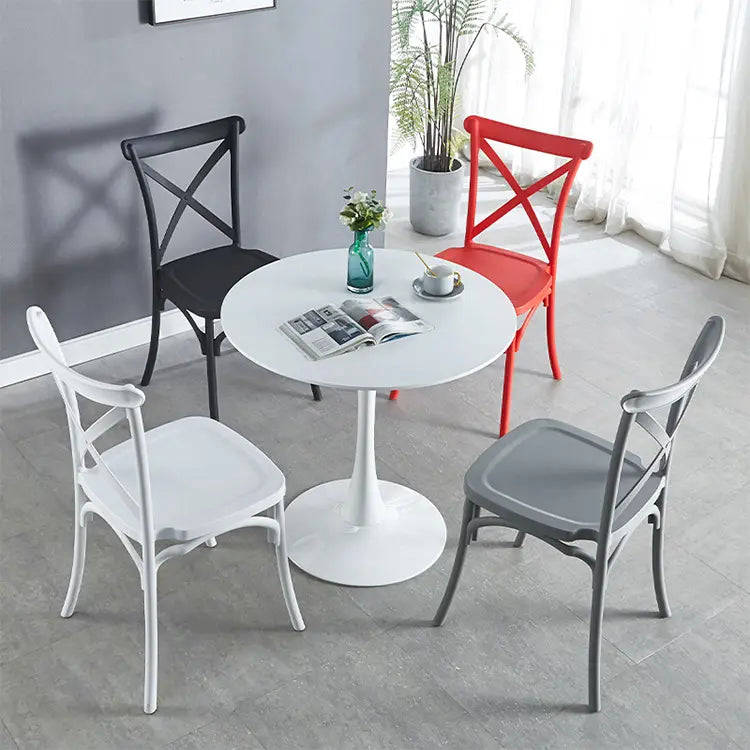 Cross Back Dining Chair - White - Fine Living