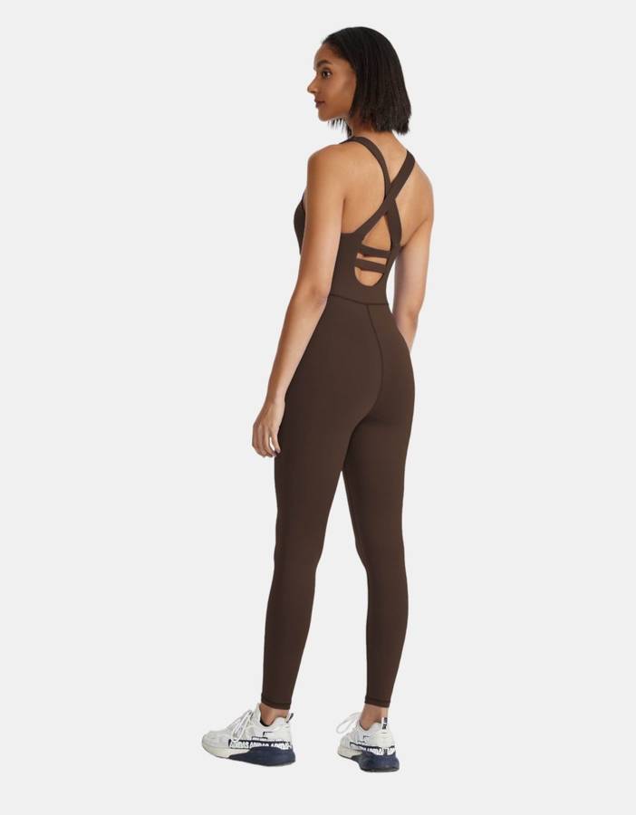 Activewear Jumpsuit for Ladies  Gym, Dance, Yoga, Pilates - Mocka Brown
